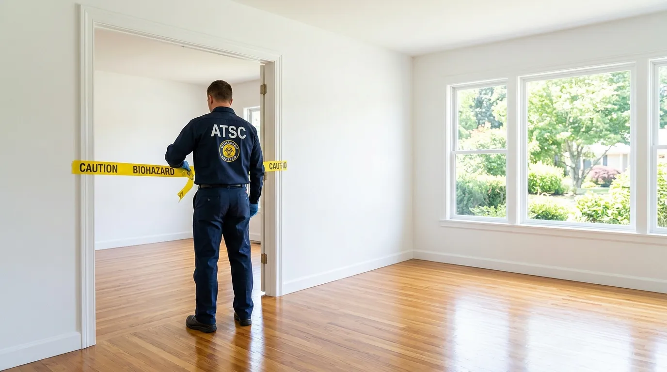 Certified biohazard cleanup crew performing Decomposition Cleanup in Rainbow City